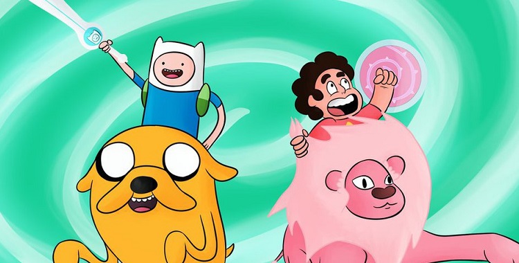 Een foto van Steven Universe en Adventure Time
