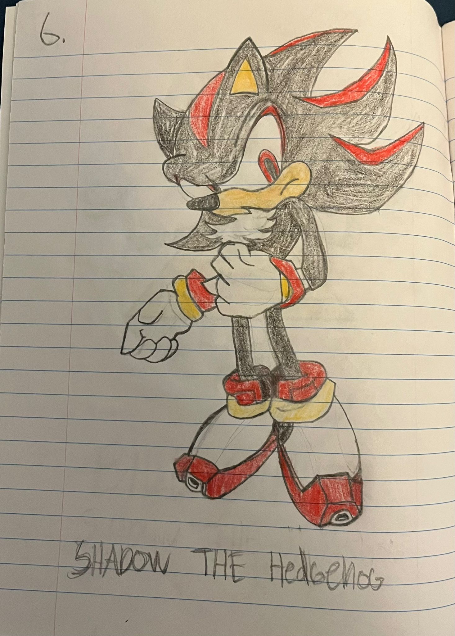 Een foto van mijn Sonic tekening